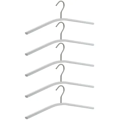 Produktbild von 5x Metall Kleiderbügel Weiß Drehbar Garderobenbügel Jackenbügel Sakkobügel Kleider Bügel Wäschebügel