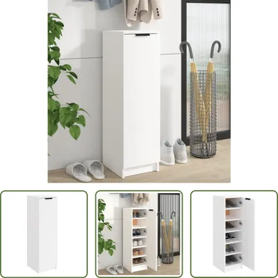 Produktbild von The Living Store Schuhschrank Weiß 30x35x100 cm Holzwerkstoff