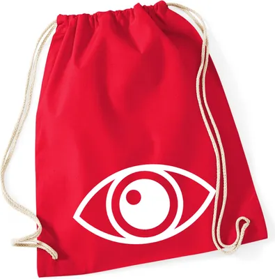 Produktbild von Huuraa Turnbeutel Auge Eye 12 Liter Classic Red Baumwolle Rucksack Geschenkidee