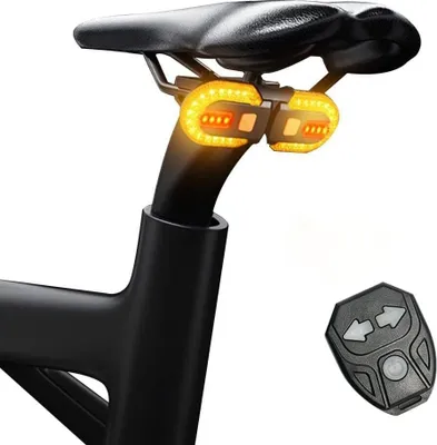 Produktbild von Fahrradblinker, helle Fahrradblinker vorne hinten IPX5 wasserdicht drahtlose Fernbedienung hinten Fahrrad Licht USB wiederaufladbare LED Fahrrad Taschenlampe