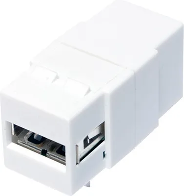 Image de LogiLink Connecteur USB 2.0 Keystone A/F vers USB B/F blanc (Bulk)