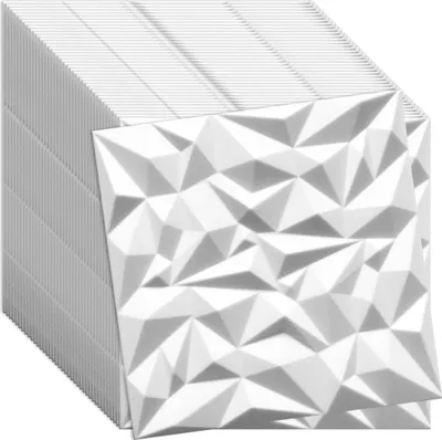 Produktbild von Verdico | 3D Wandpaneel Polystyrol - Weiß - 50x50 cm - 40 Stück - Modernes Design - Leicht zu installieren, Wand- & Deckenverkleidung