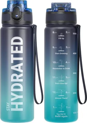 Obrázok produktu pre Športová fľaša na pitie z Tritanu 1L/500ML/750ML - nepriepustná, bez BPA - na bicykel, jogu, kempovanie - hlbokomorská 17oz/500ml