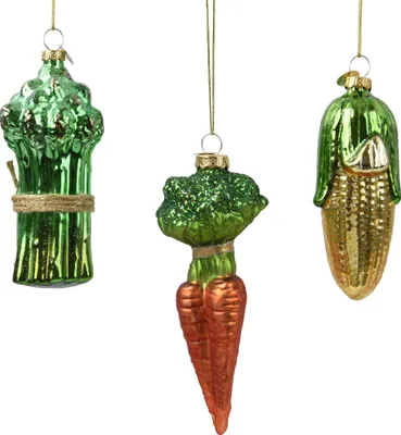 Christbaumschmuck Glas 11,6cm Gemüse Figur 1 Stück sort. Grün