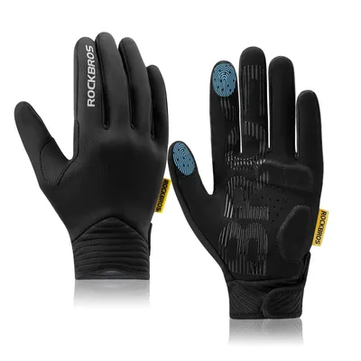 Produktbild von ROCKBROS Fahrradhandschuhe Laufhandschuhe Touchscreen, Sporthandschuhe für MTB Herren und Damen Schwarz M