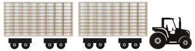 Image de ArtTwist 2x vitrine pour modèles réduits de voitures | Rangement Hot Wheels à 160 compartiments | Vitrine de collection suspendue 78,5 cm x 40 cm x 4 cm | Casier en bois pour décoration murale et rangement (tracteur)