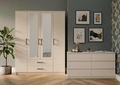 Obrázok produktu pre Moderná skriňa Romana 160 cm so zrkadlom a 2 zásuvkami