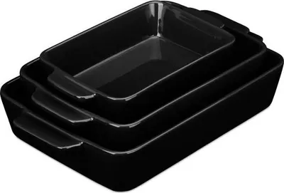 Image de Lot de 3 moules à four en céramique noir