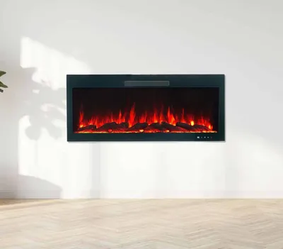 Produktbild von Glow Fire Elektrokamin 'Inside 106' | LED Wandkamin in schwarz mit Heizung (1500 W) | HxBxT: 45,7x106,7x12,6 cm