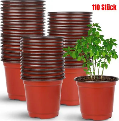 Immagine prodotto di 110 vasi da 10 cm per piantine, vasi da semina in plastica rossa, rosso, 3,2 pollici