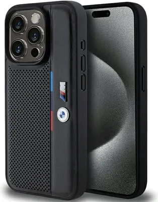 Obrázek produktu pro Etui Bmw Perforovaná tříbarevná linka Na Iphone 15 Pro - Czarne