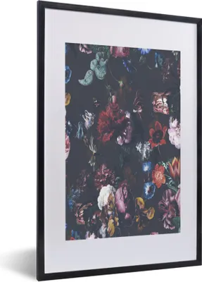 Produktbild von MuchoWow® MuchoWow® Gerahmtes Poster Blumen - Farben - Kunst 40x60 cm - Poster mit zchwarzem Bilderrahmen - Poster in Rahmen