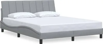 Obrázok produktu pre vidaXL Rám postele bez matraca "Hanko" svetlosivá látka 160x200 cm