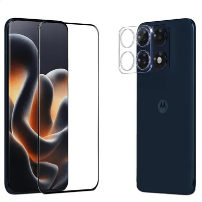 Zdjęcie produktu dla 1-pak Motorola Edge 70 Pro Szkło ochronne na ekran & 1-pak ochrona obiektywu - Szkło hartowane 9H - Super jakość 3D
