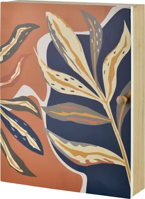 Produktbild von Schlüsselkasten Holz STACY Stacy 26x20x5,5 cm Honiggrün Blattmotiv 1 Stk.