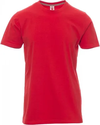 Produktbild von PAYPER T-Shirt SUNRISE – Kurzarm Herren-Shirt aus Baumwolle mit Rundhalsausschnitt, seitlichen Nähten und angenehmer Passform rot 3XL