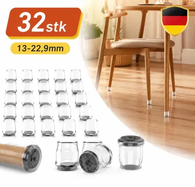 Productafbeelding van Stoelpotjes, 32 stuks, rond, siliconen, vilten beschermhoezen, flexibel, elastisch, reinigen