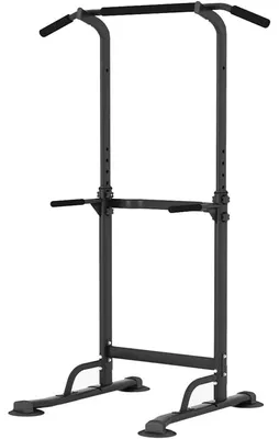 Image de Station de musculation Power Tower – Réglable en hauteur et multifonctionnel – Noir