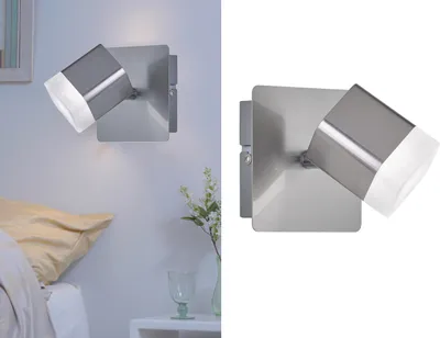 Produktbild von 2 keine LED Wandstrahler 1 flammig Silber matt 10x10xcm - Treppenhausbeleuchtung