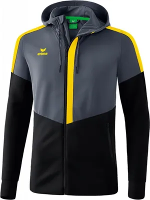 Produktbild von Erima Training Squad Trainingsjacke mit Kapuze Herren dunkelgrau schwarz gelb Gr L