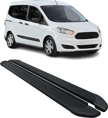 Image de Marchepieds Latéraux pour Ford Transit Tourneo Courier 2014-2022 L1 Alu Noir 2x