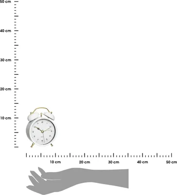 Immagine prodotto di Orologio da tavolo retrò in metallo bianco 13,5 cm Decorativo