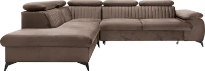 Produktbild von Großes Ecksofa mit braunem und grauem Velours - SAMARA von Pascal Morabito