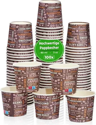 Produktbild von 1000 Stk. 3oz/80ml Espressobecher to go | Kaffeebecher Pappe | Trinkbecher | Pappbecher | Einwegbecher
