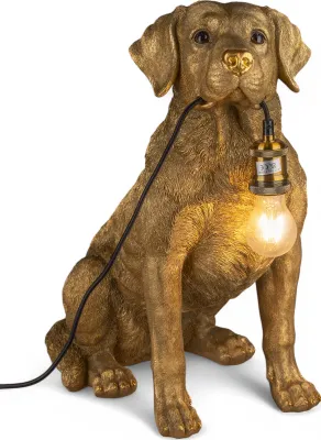 Produktbild von Tierleuchte Hund - Tischleuchte in Gold – Charmante Pop-Art-Deko-Lampe