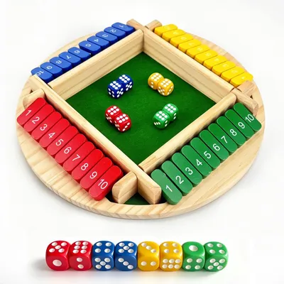 Produktbild von Shut The Box Spiel 2-4 Brettspiel aus Holz Shut The Box Spiel Würfelspiel Klassische Tischspiele Familie Das Beliebte Würfelspiel Mathespiele Rund-a