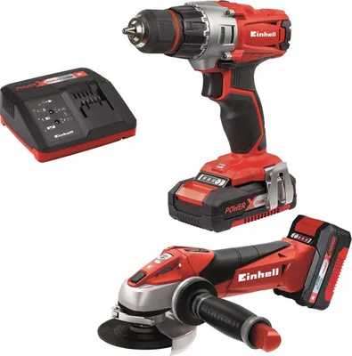 Zdjęcie produktu dla Einhell TE-TK 18 Li Kit (CD+AG), Wiertarka pistoletowa, Czarny, Szary, Czerwony, 350 RPM, 1250 bpm, 44 N·m, Bateria
