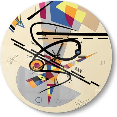 Produktbild von DEQORI Glasuhr Ø50 cm Römisch 'Dreiecksgebilde' Wanduhr Glas Uhr Design leise
