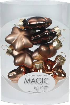 Produktbild von Christbaumschmuck Sterne Glas 4cm, 8 Stück, Farbe:Elegant Lounge ( schokolade braun )
