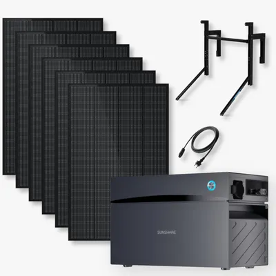 Produktbild von Sunshare RAY Balkonkraftwerk 1200 Wp, GLORY Speicher 1,5 kWh, Betonhalterung