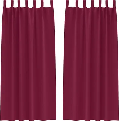 Image de vidaXL Rideaux occultants avec anneaux 2 pcs rouge vin 225 x 140 cm