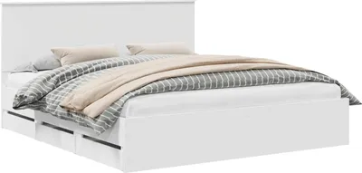 Zdjęcie produktu dla vidaXL Rama łóżka z szufladami biała 180 x 200 cm Drewno sosnowe