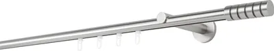 Produktbild von Gardinenstange Maß Innenlauf 20mm Rille 1-lauf Wand 12cm Farbe: Edelstahl-Optik, Größe: 360cm