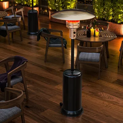 Produktbild von ABBEY | Gasheizstrahler | 2,2m | Schwarz | 12kW | Heizpilz, Terrassenheizstrahler, Terrassenheizer, Heizstrahler Gas