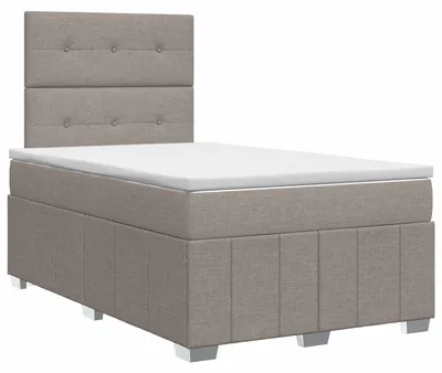 Image de vidaXL Lit Boxspring avec matelas Taupe 120 x 190 cm Tissu