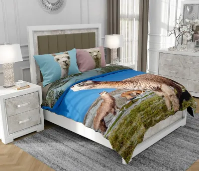 Obrázok produktu pre Obliečky 140x200 cm + 2x70x80 cm, 3-dielna súprava, 100% bavlna (bavlnený satén), zips, viacfarebná - SOVIO | So.Z0018