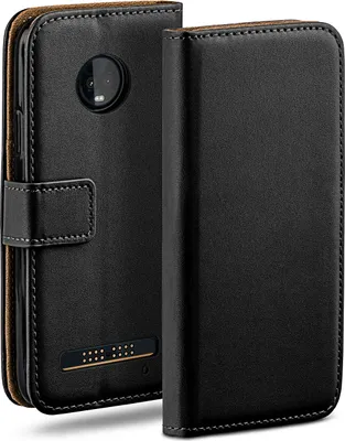 Produktbild von moex® Book Case kompatibel mit Moto Z3 / Z3 Play - Hülle 360 Grad klappbar, Schwarz