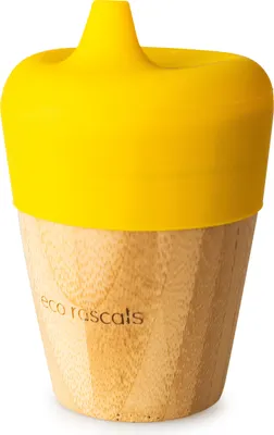 Productafbeelding van Kleine bamboe beker, 190 ml, geel, milieuvriendelijk