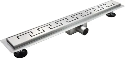 Produktbild von i-flair Duschrinne 80 cm, Bodenablauf aus Edelstahl mit griechischem Muster, sehr flach R4