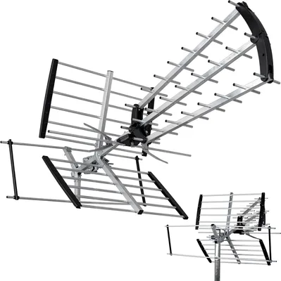 Produktbild von Vayox Außenantenne DVB-T/T2 VA2000 | 4K | VHF UHF | 75Ohm | 120 km | Silber/Schwarz