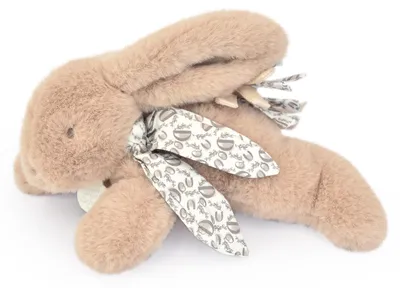 Image de Doudou et Compagnie - Peluche lapin – Peluche lapin avec écharpe en lin