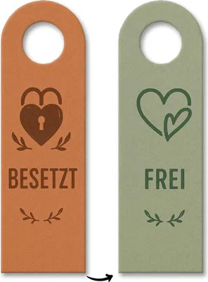 Produktbild von Frei Besetzt Herz Türhänger 10er Set Vintage Herzdesign