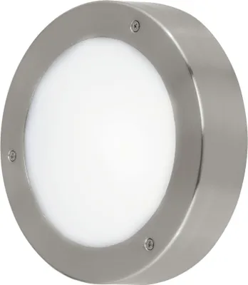 Produktbild von EGLO LED Außen-Deckenlampe Vento 2, 1 flammige Außenleuchte für Wand und Decke, Deckenleuchte aus Edelstahl in Silber und Glas in Weiß, IP44
