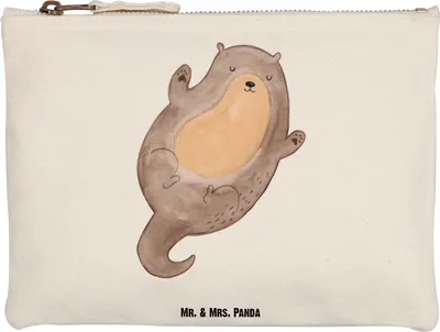 Produktbild von Mr. & Mrs. Panda Mäppchen Otter Umarmen Grösse XL Große - Weiß - Geschenk, gut Gelaunt, Hallo, Kosmetiktasche, Federmappe, glücklich, Optimistisch, Schlampermäppchen