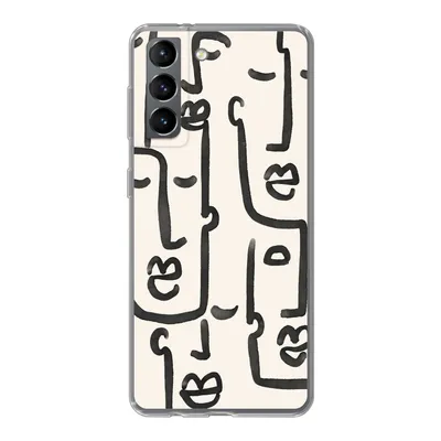 Produktbild von MuchoWow® Handyhülle Schutzhülle Hülle für Samsung Galaxy S21 Muster - Abstrakt - Linienkunst Silikon Softcase Handy Hülle - Softcase