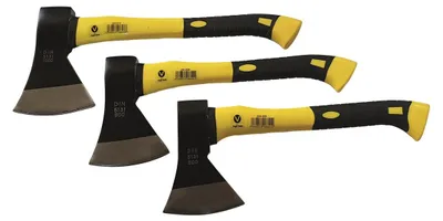 Produktbild von Axt Beil Spaltaxt Holzaxt 600 800 1000 g mit Fiberglasstiel 3 tlg Set